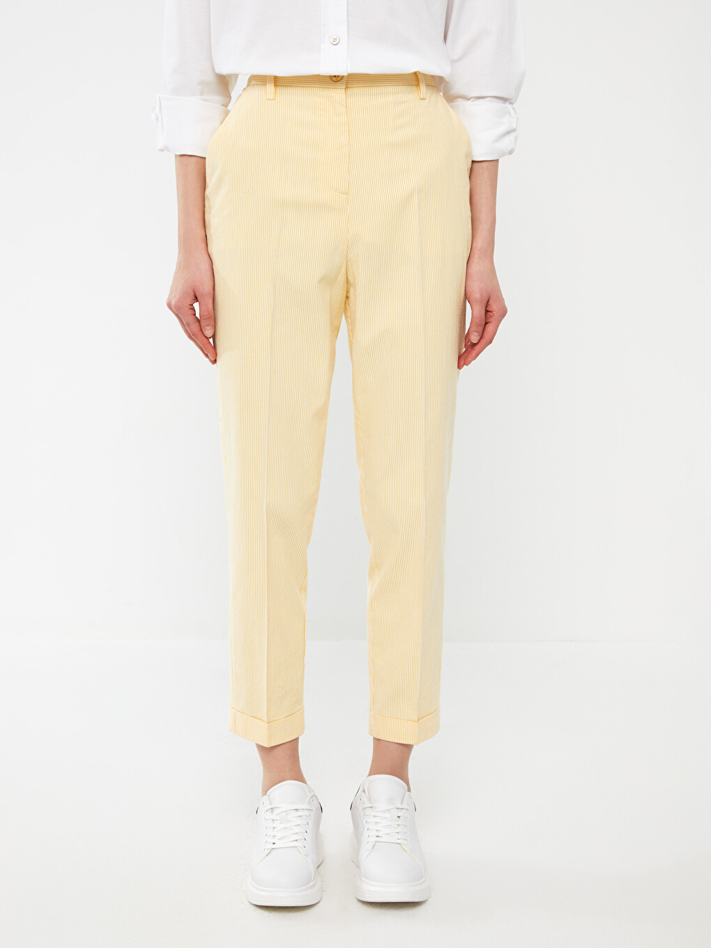 Standard Fit Striped Women's Trousers-2