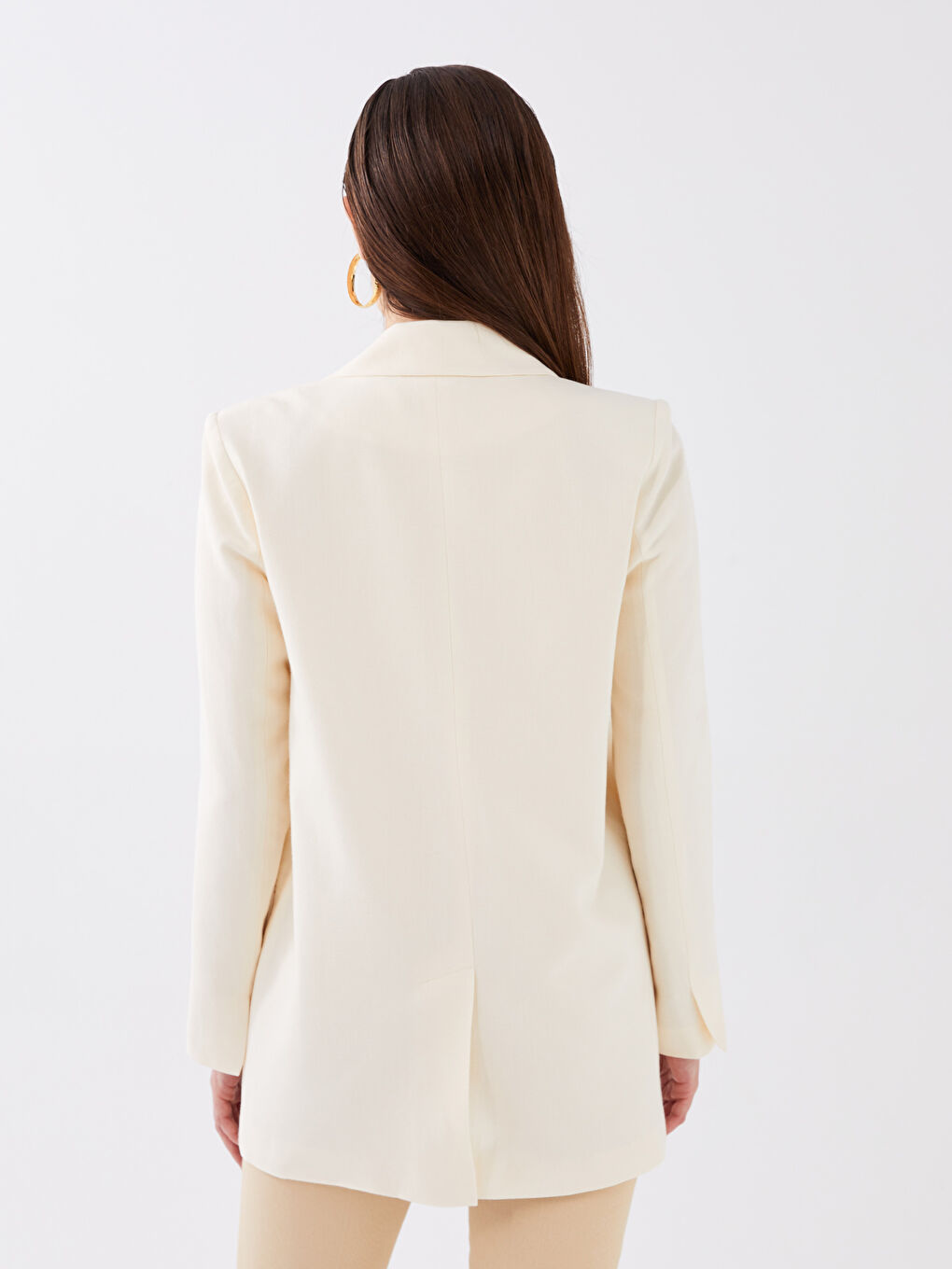 უბრალო გრძელმკლავიანი ქალებისთვის ბლეიზერი ჟაკეტი-4