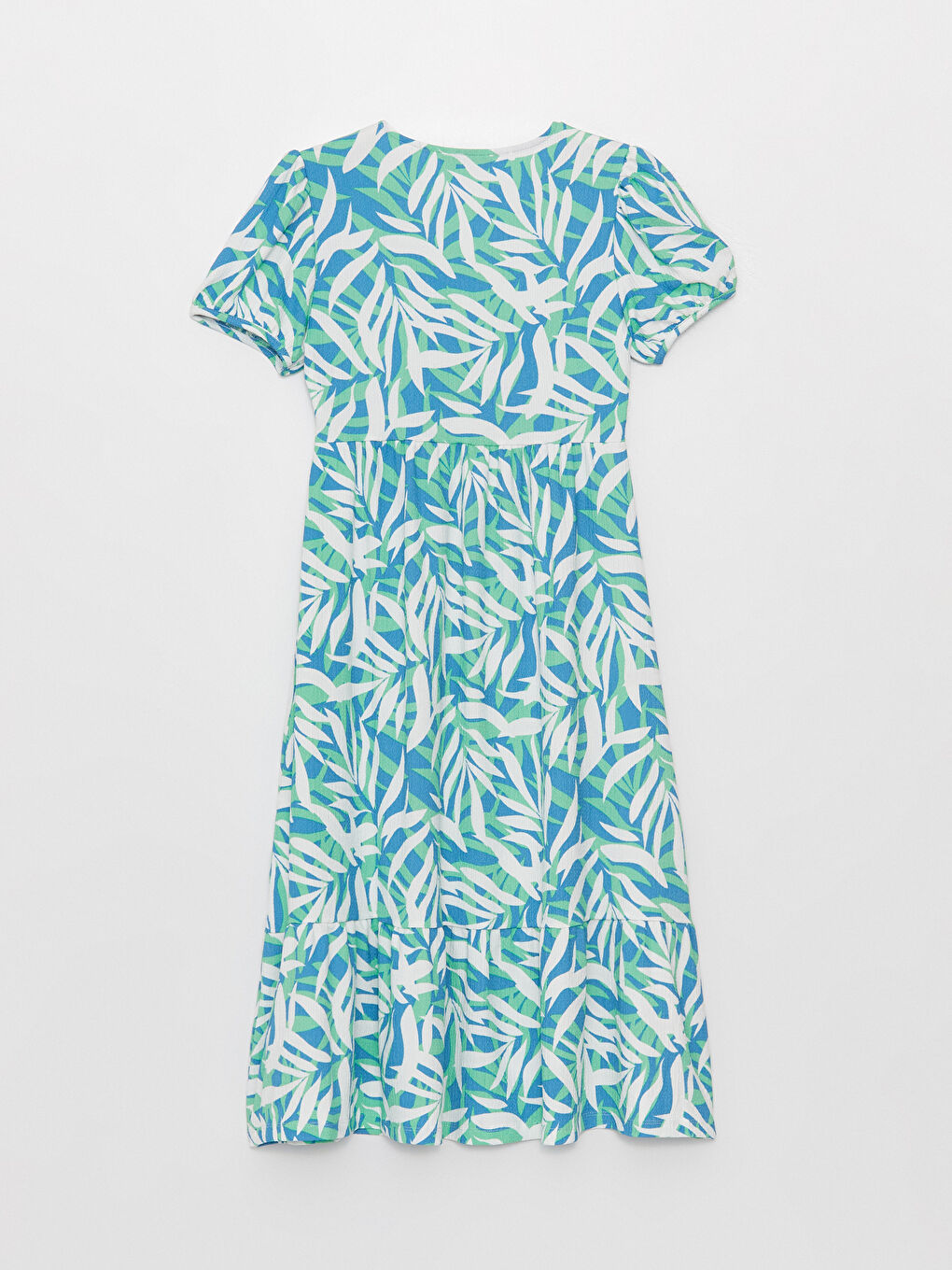 V Neck Patterned Short Sleeve Crinkled Maternity Dress -S3ED29Z8-LQQ
