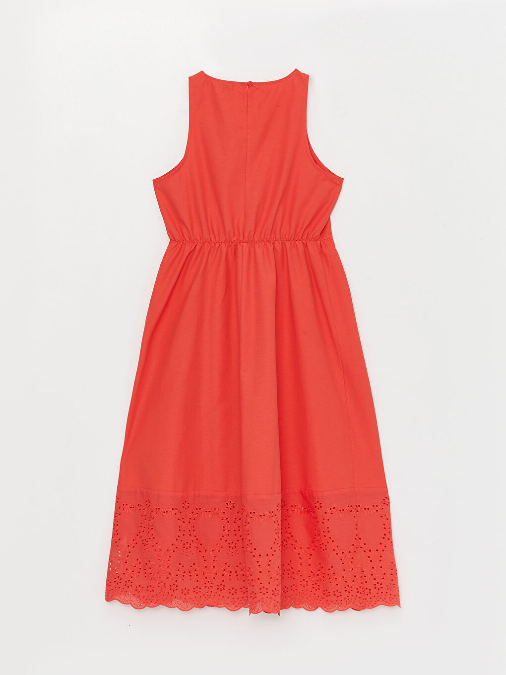 Crew Neck Embroidery Detailed Poplin Maternity Dress -S3ED30Z8-V39