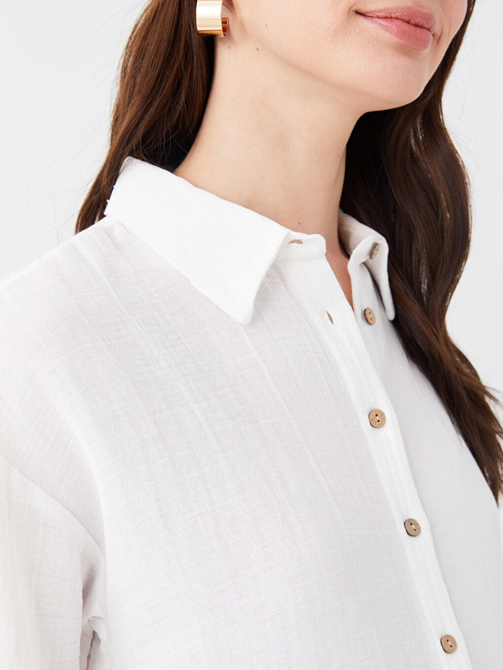 Plain Long Sleeve See-through Maternity Shirt -S3ED41Z8-V33