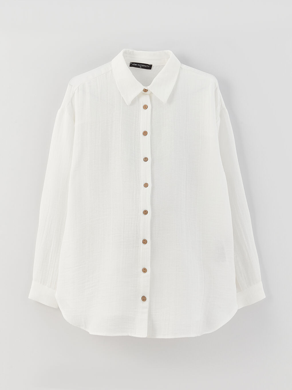 Plain Long Sleeve See-through Maternity Shirt -S3ED41Z8-V33