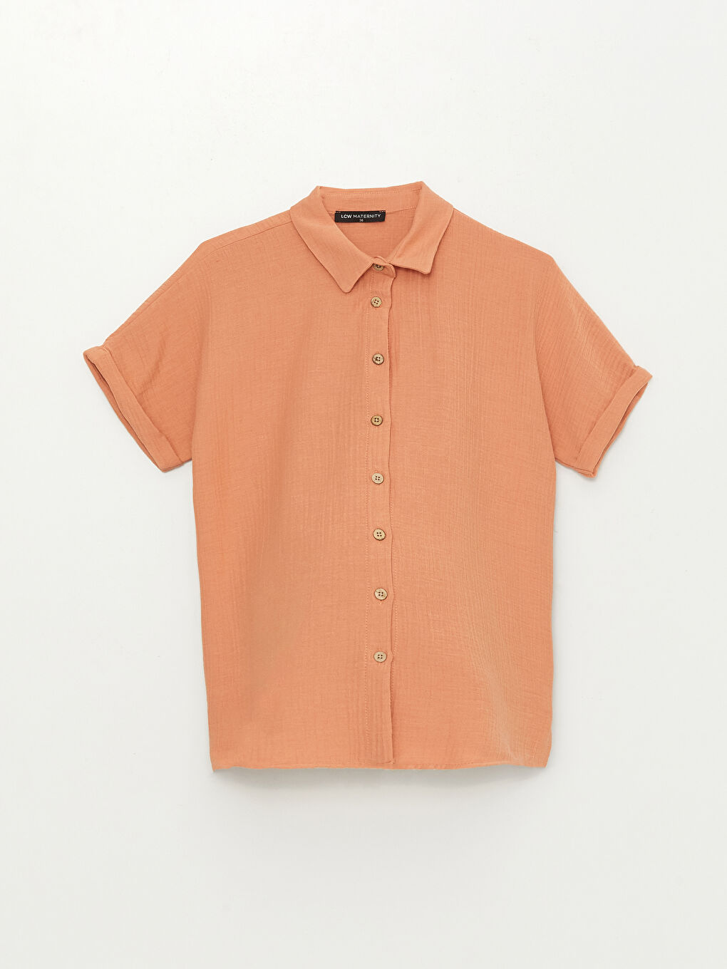 Plain Short Sleeve See-through Maternity Shirt -S3ED45Z8-GHV