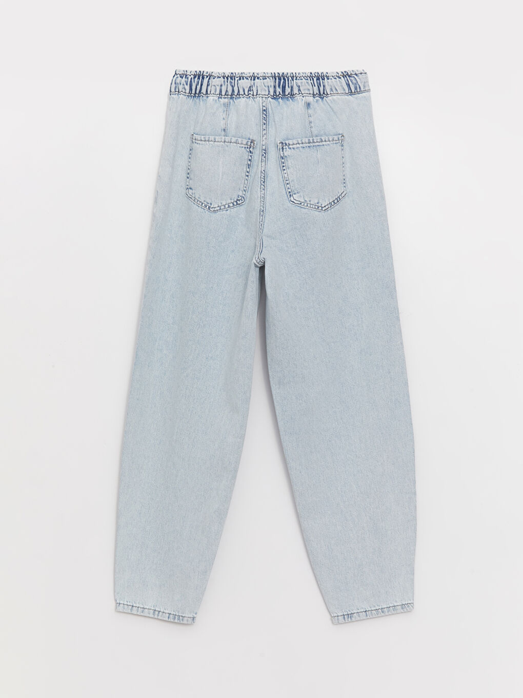 İndigo Yüksek Bel Mom Fit Kadın Jean Pantolon-6