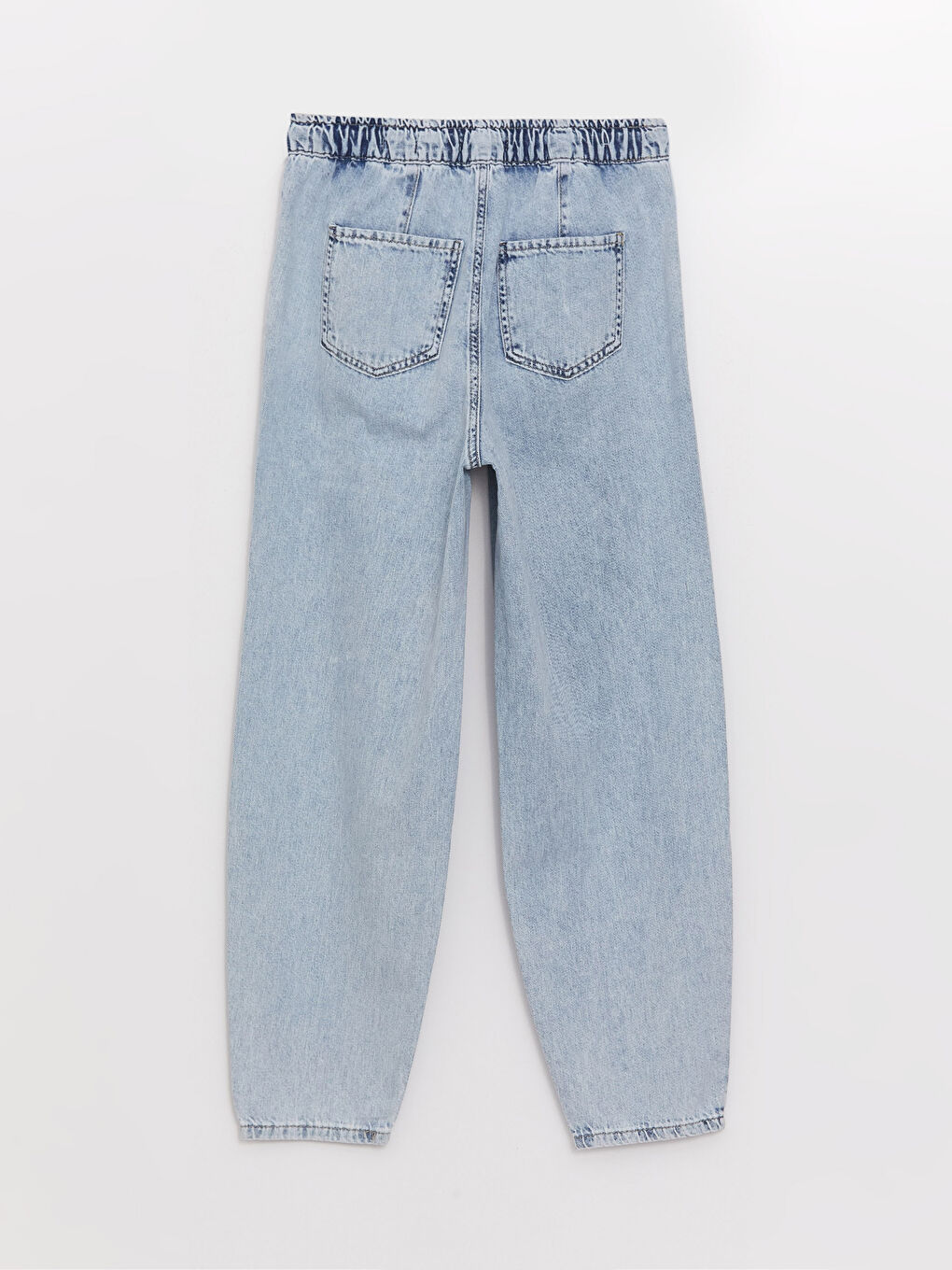 İndigo Yüksek Bel Mom Fit Kadın Jean Pantolon-6