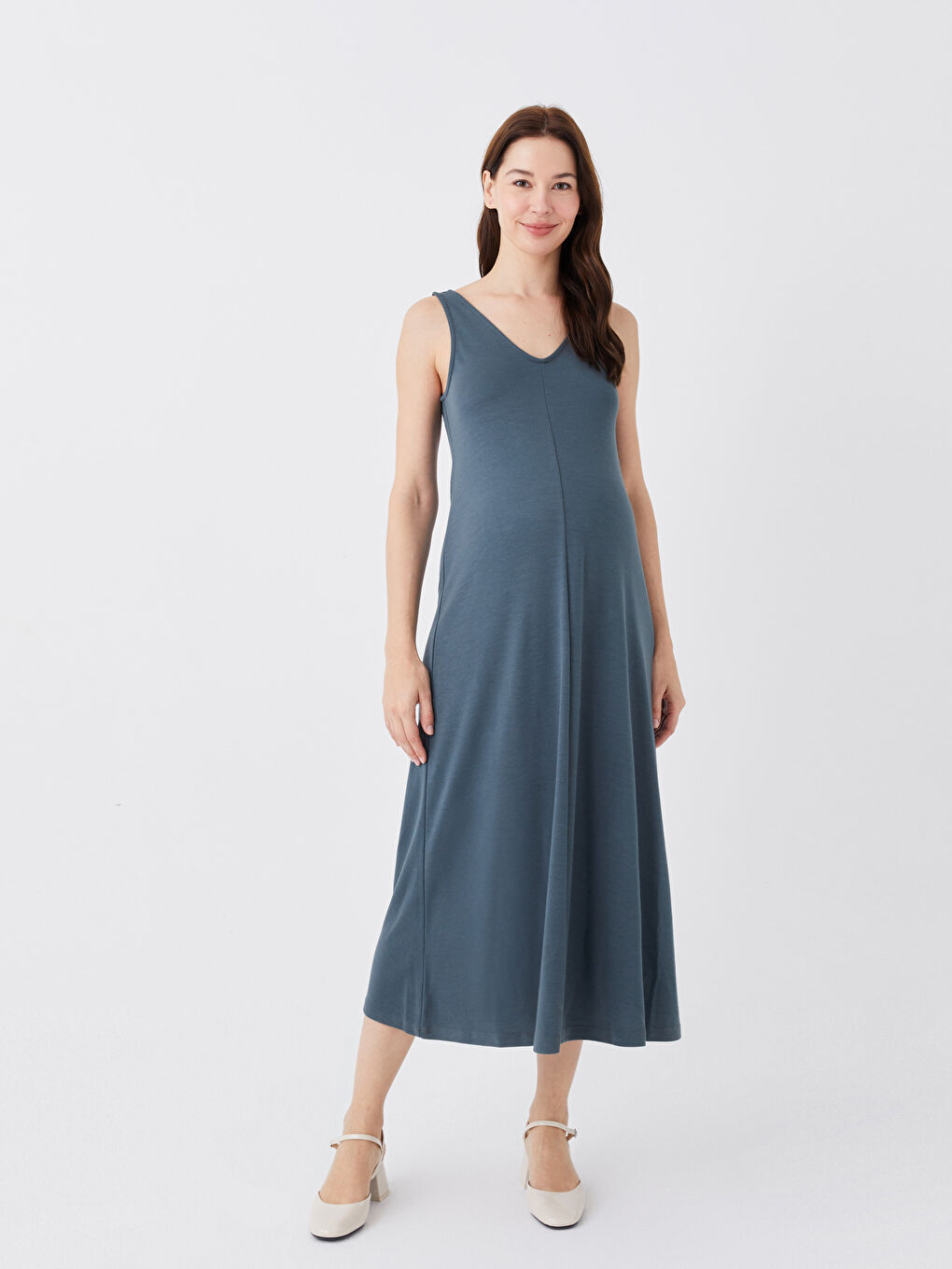 V Neck Straight A-Line Maternity Dress -S3ED49Z8-V51