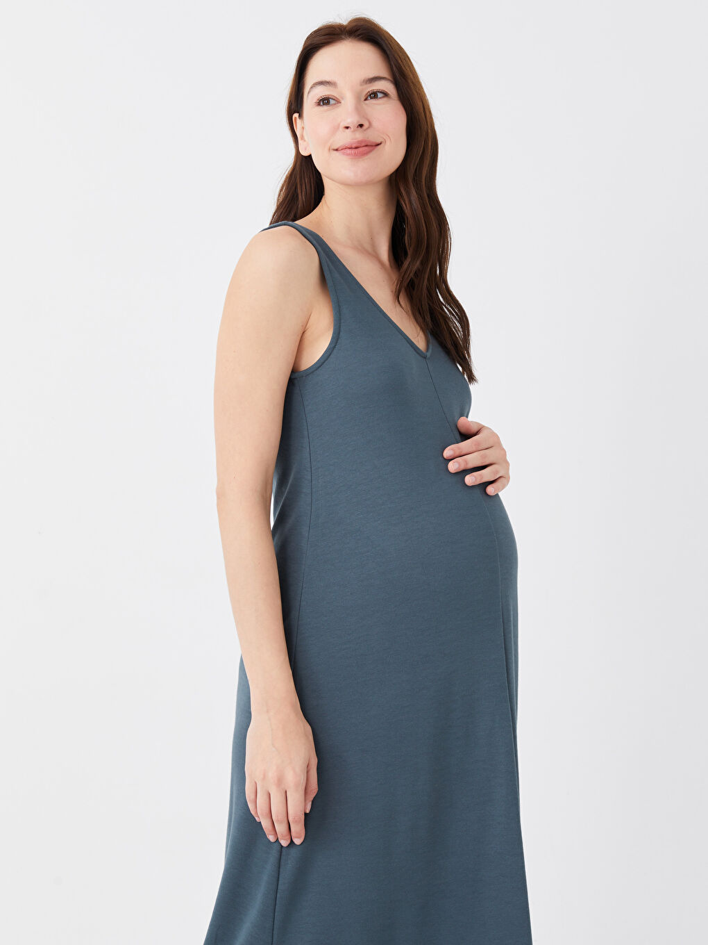 V Neck Straight A-Line Maternity Dress -S3ED49Z8-V51
