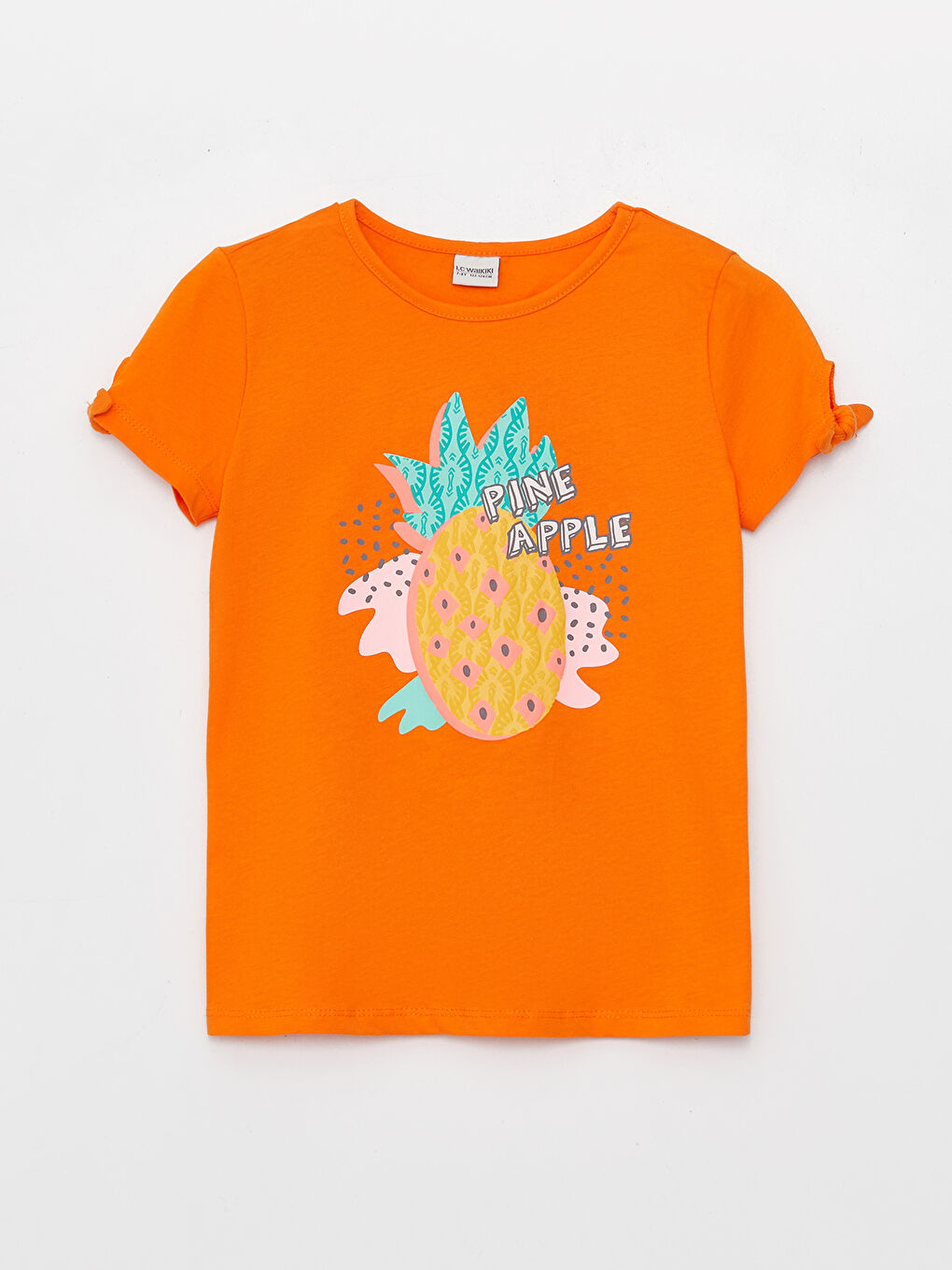 Crew Neck Printed Short Sleeve Girls' T-Shirt