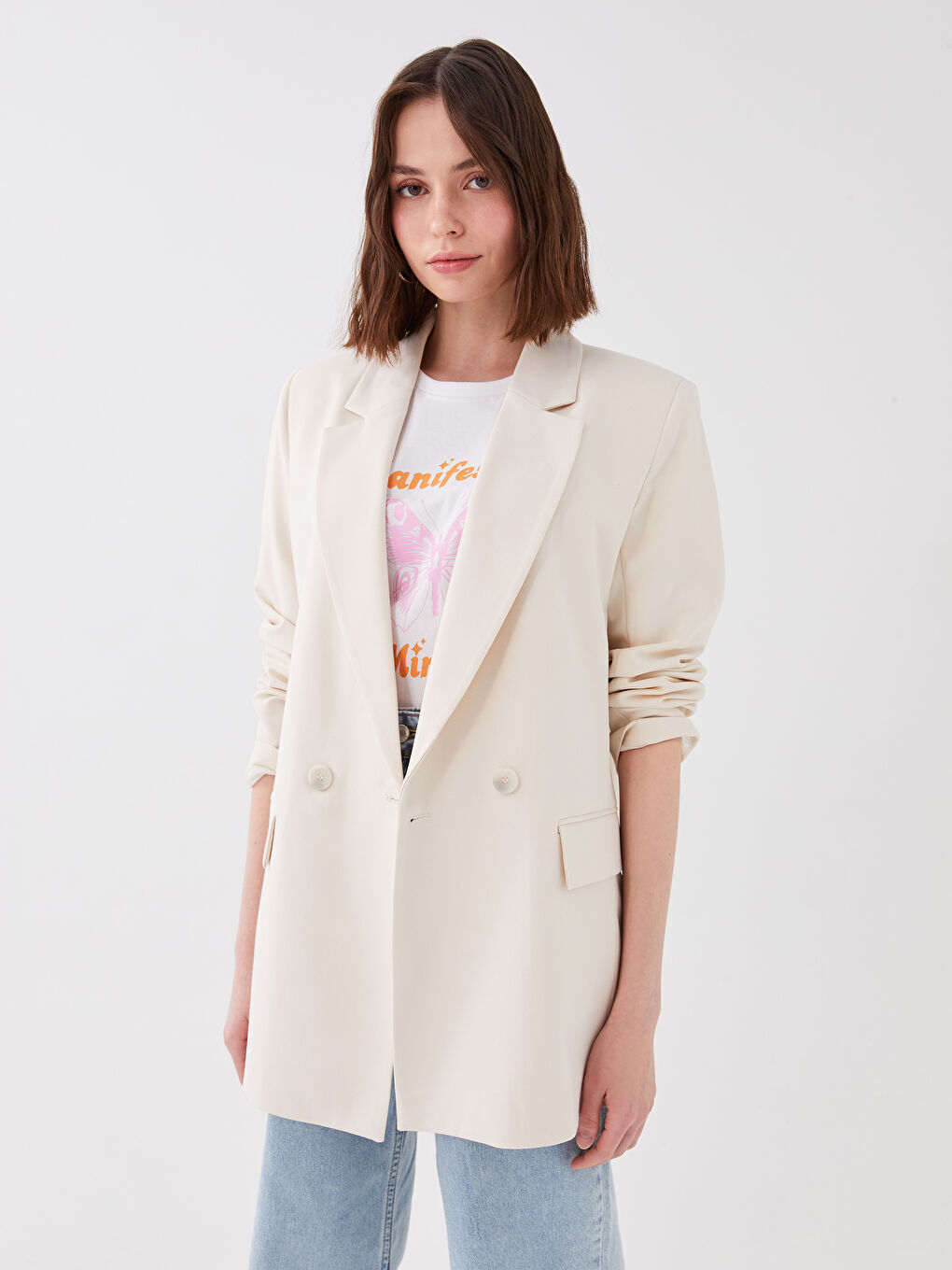 XSIDE Veste Blazer Unie à Manches Longues pour Femmes -S3ED70Z8-SY3