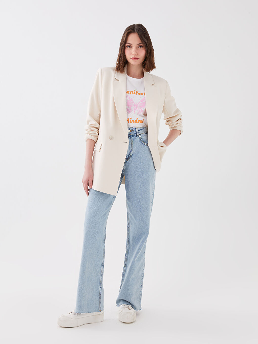 XSIDE Veste Blazer Unie à Manches Longues pour Femmes -S3ED70Z8-SY3