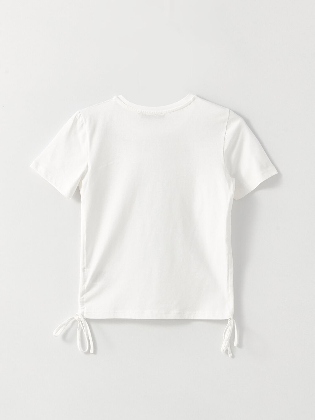 Crop Top Damă Simplu cu Mânecă Scurtă și Guler Rotund-6