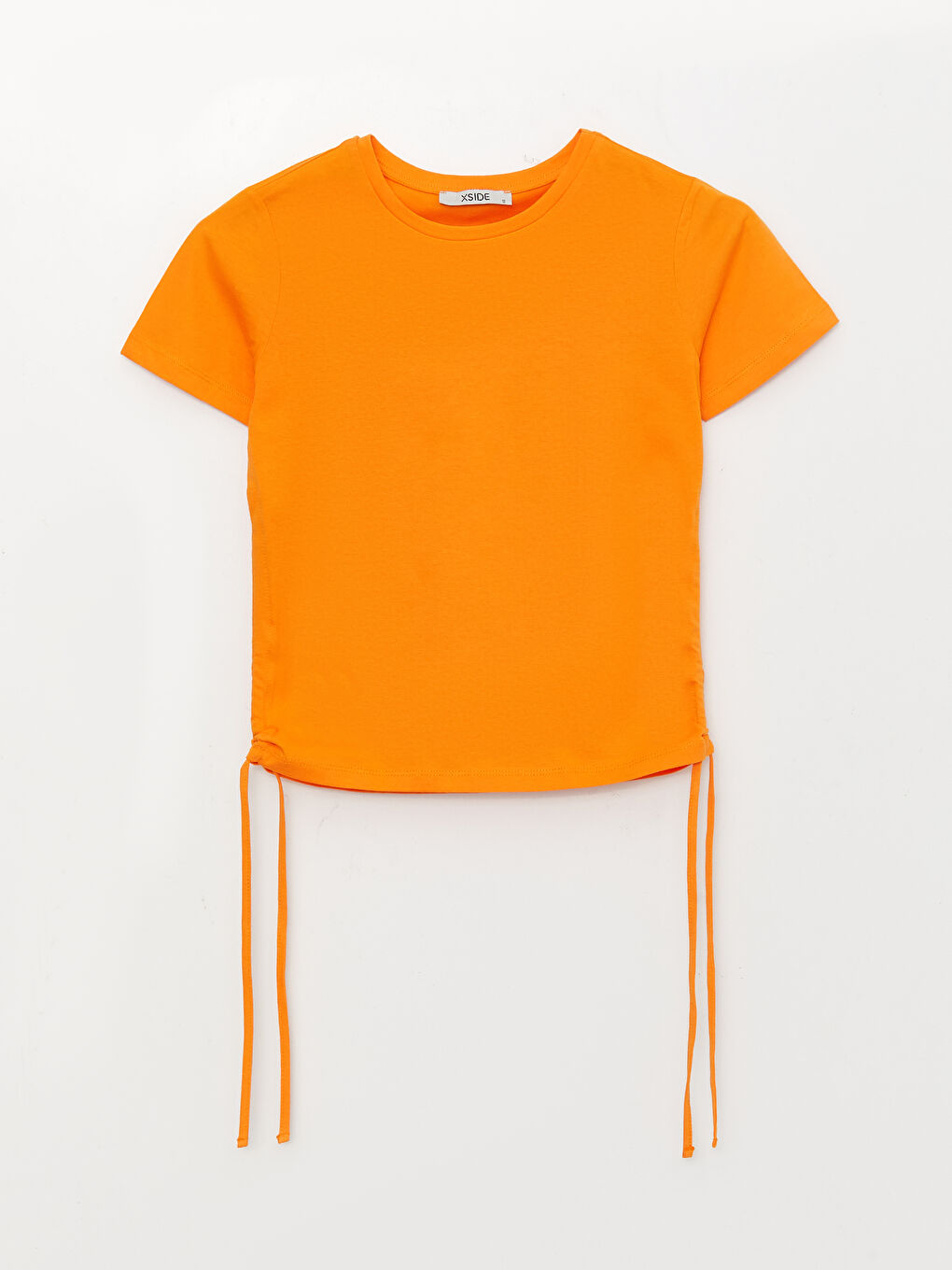 Crop Top Damă Simplu cu Mânecă Scurtă și Guler Rotund-6