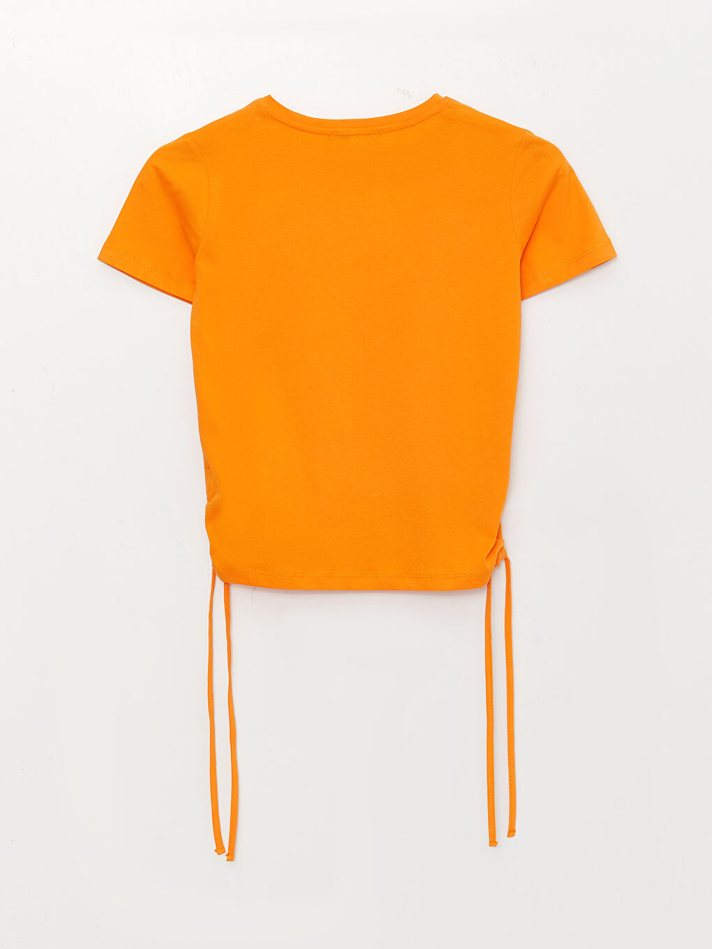 Crop Top Damă Simplu cu Mânecă Scurtă și Guler Rotund-7