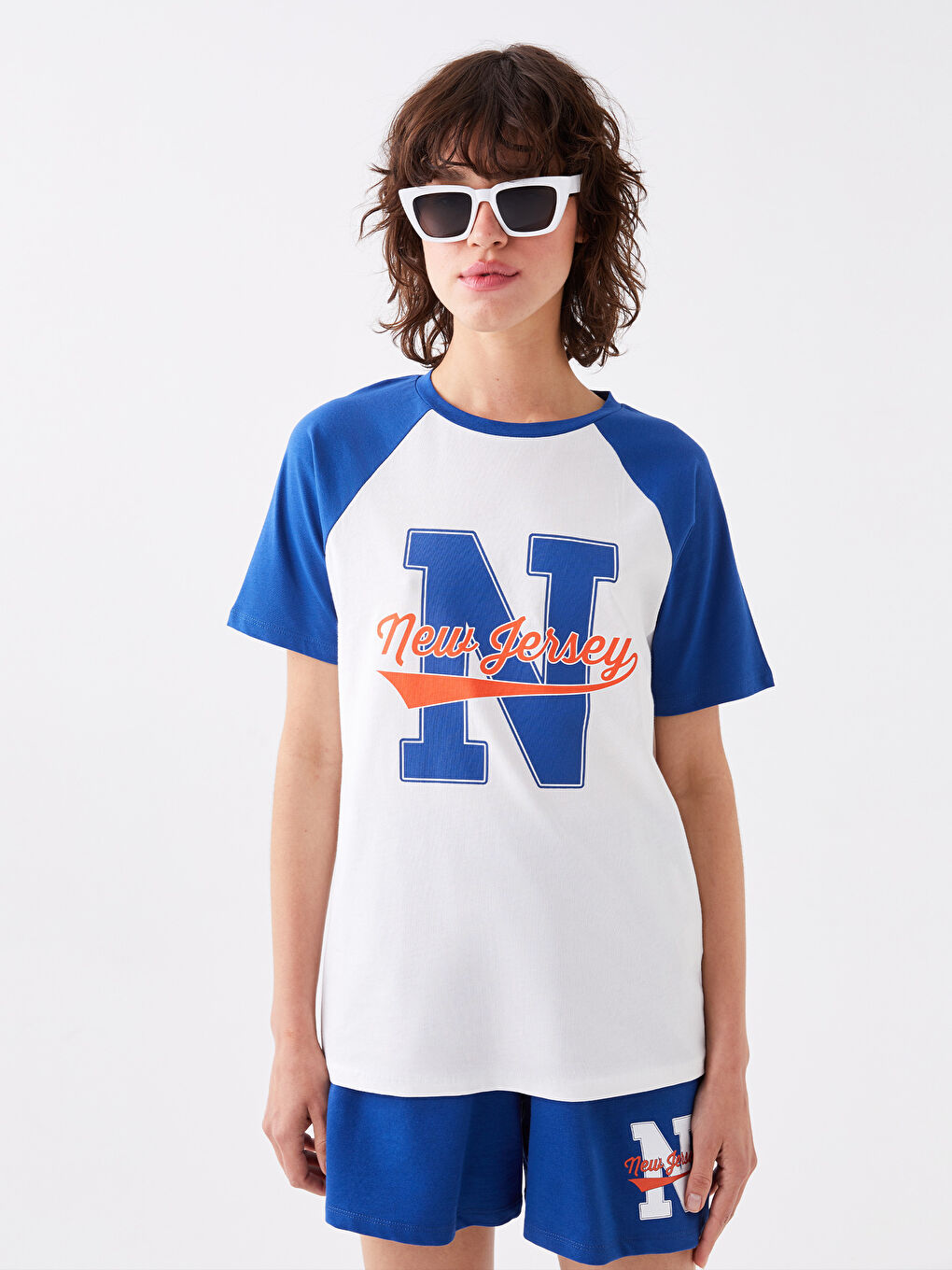 Crew Neck Printed Short Sleeve Women's T-Shirt-1