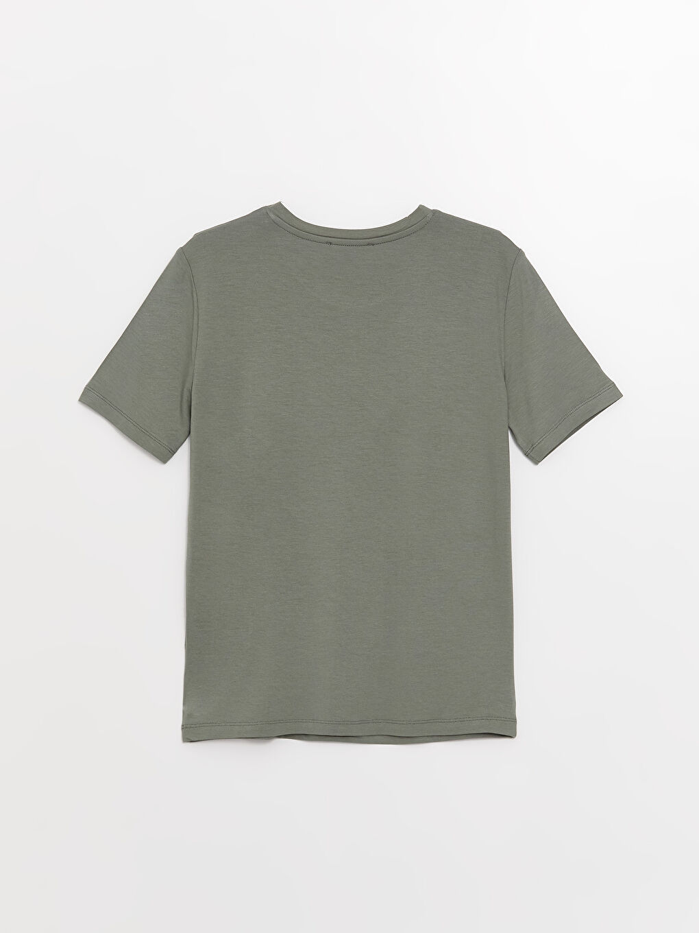 تي شيرت سادة بياقة دائرية بأكمام قصيرة للسيدات-6