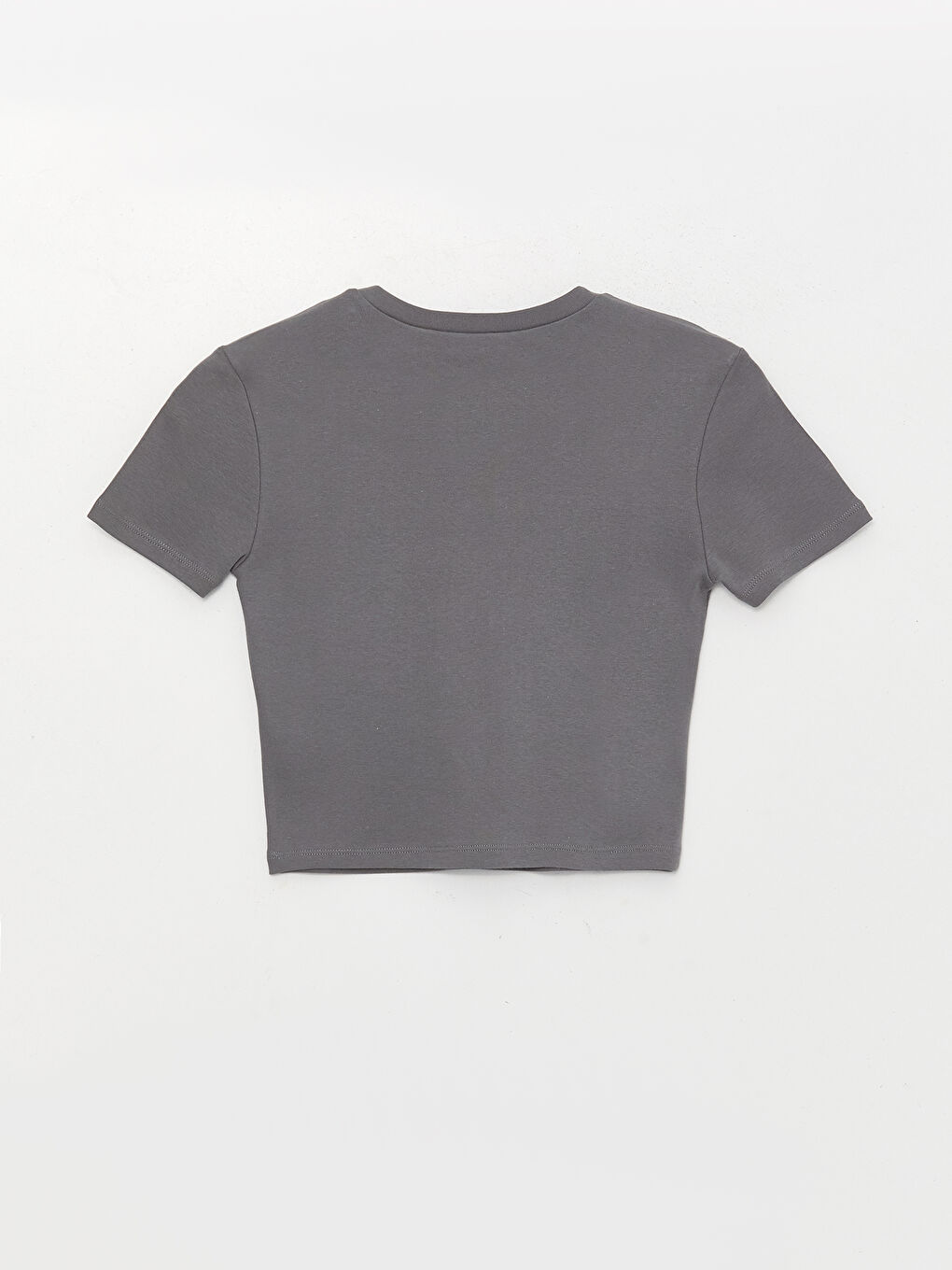 Crew Neck Printed Short Sleeve Women's Crop Top-6