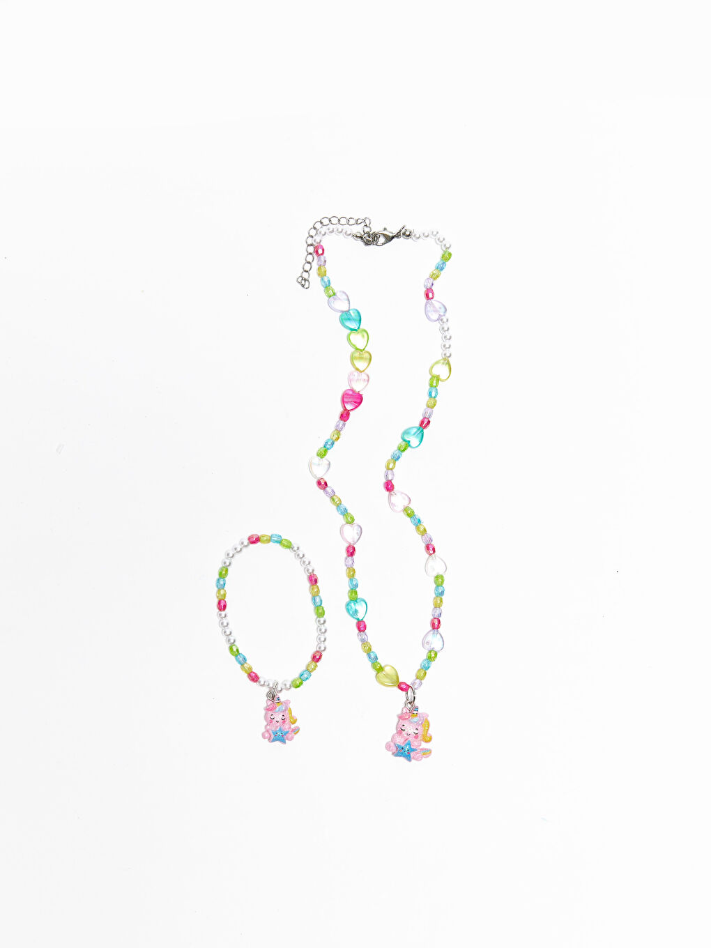 Karışık Boncuklu Kız Çocuk Kolye ve Bileklik