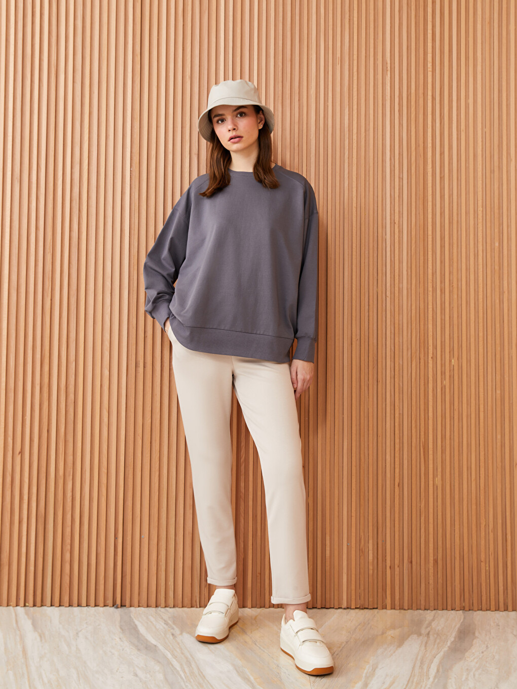 Elastic Waist Plain Interlock Women's Sweatpants