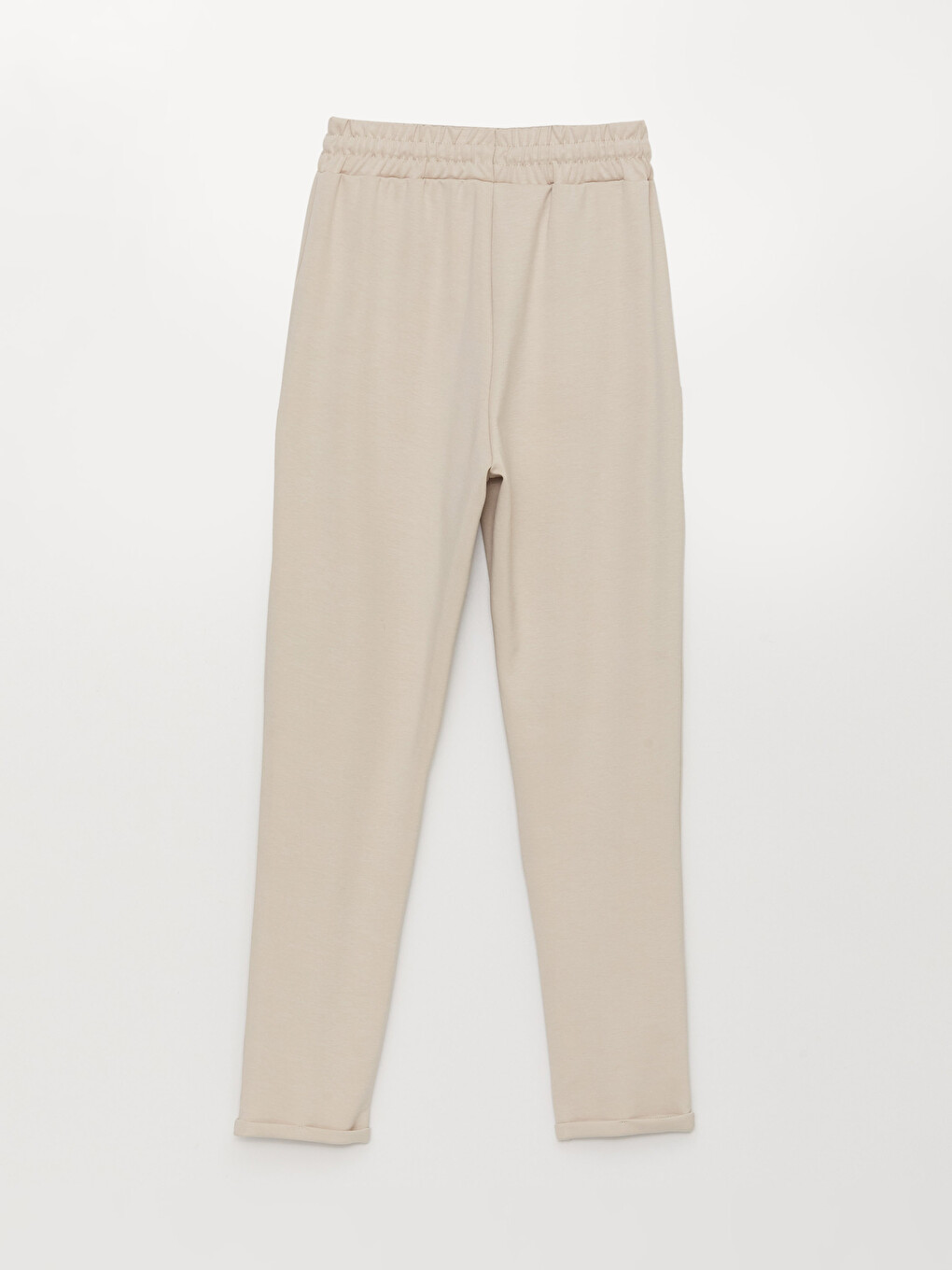 Elastic Waist Plain Interlock Women's Sweatpants-6