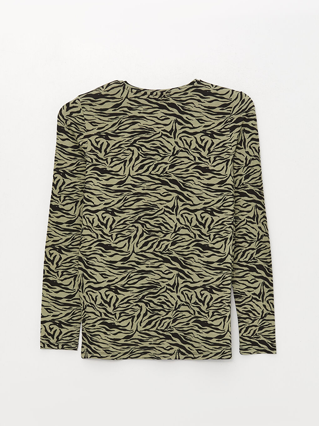 Tricou cu Mânecă Lungă și Model, Guler Rotund, pentru Femei-6