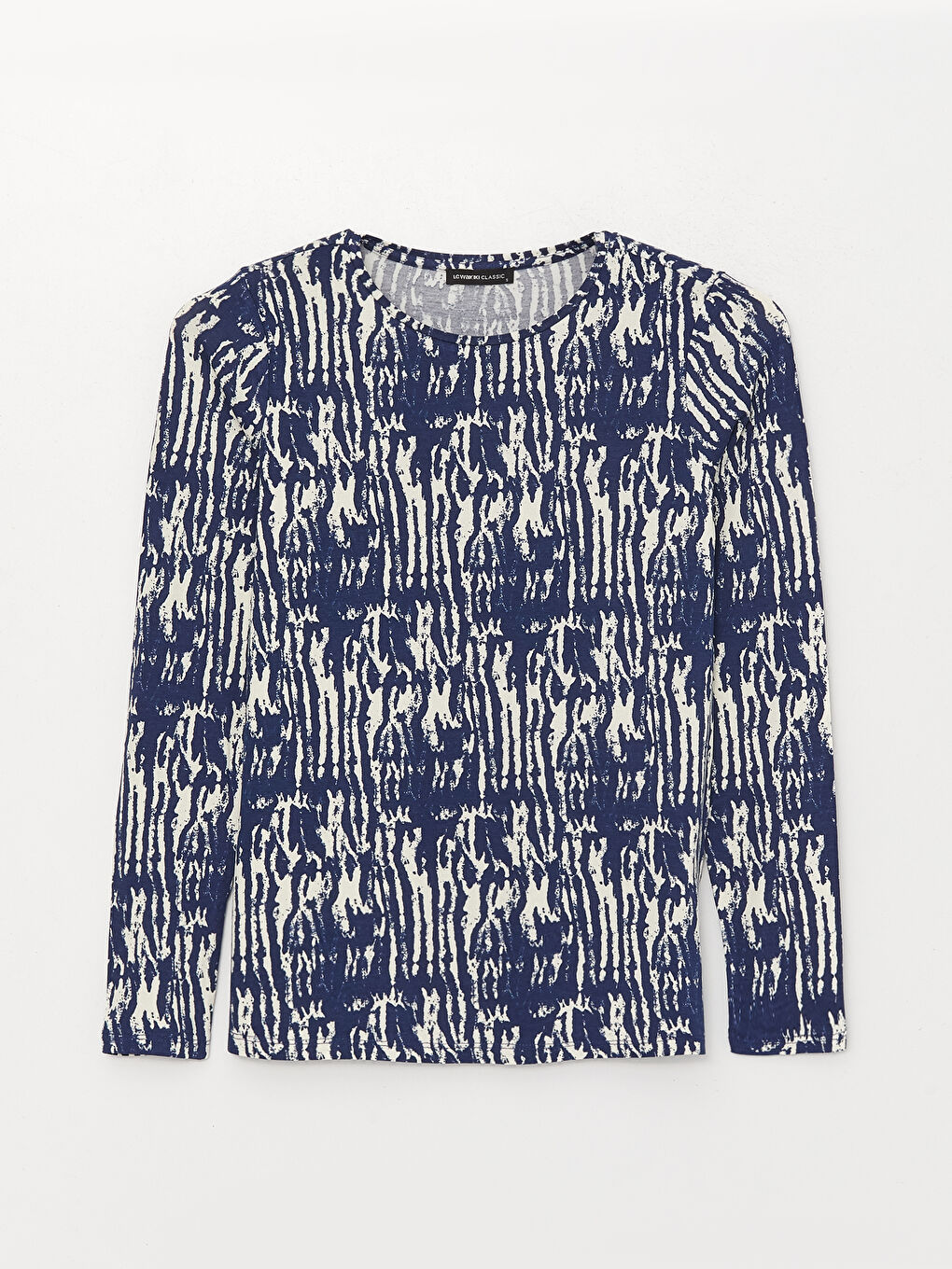 LCWAIKIKI Classic Crew Neck Patterned Long Sleeve Women's T-Shirt -S3EF71Z8-LSJ