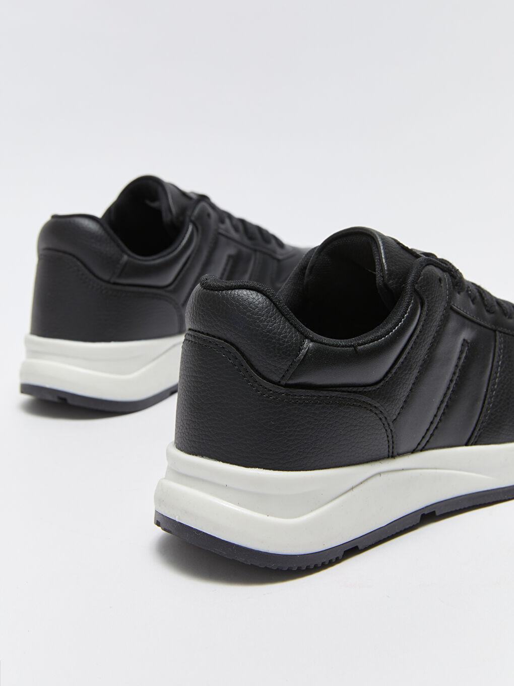 Siyah Deri Görünümlü Bağcıklı Erkek Klasik Ayakkabı-4