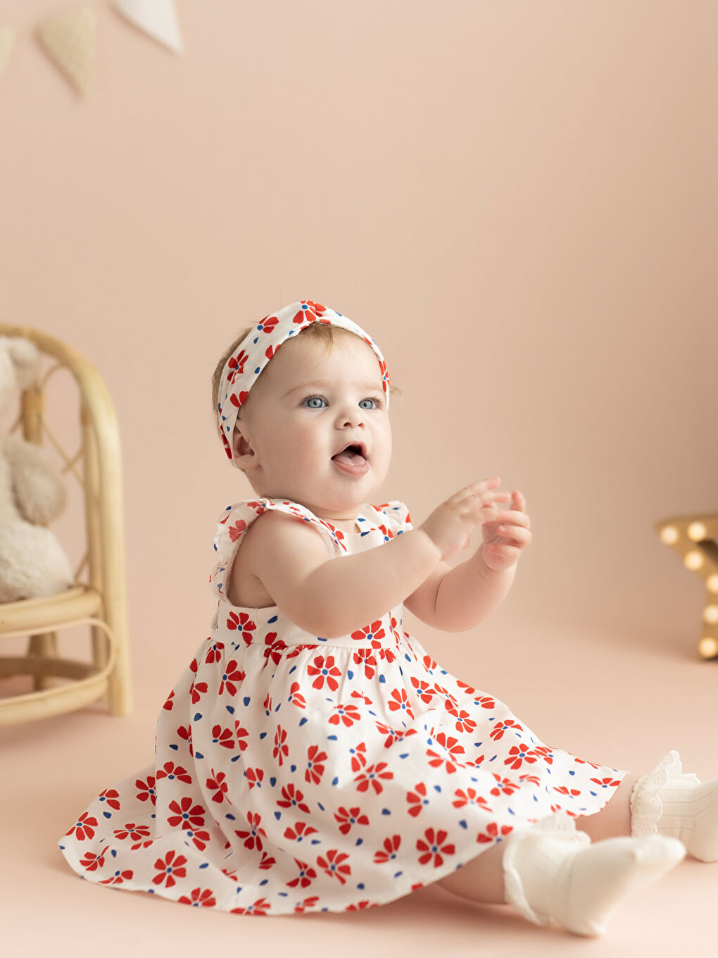 Baby Mädchen Kleid und Haarband 2-teiliges Set-3