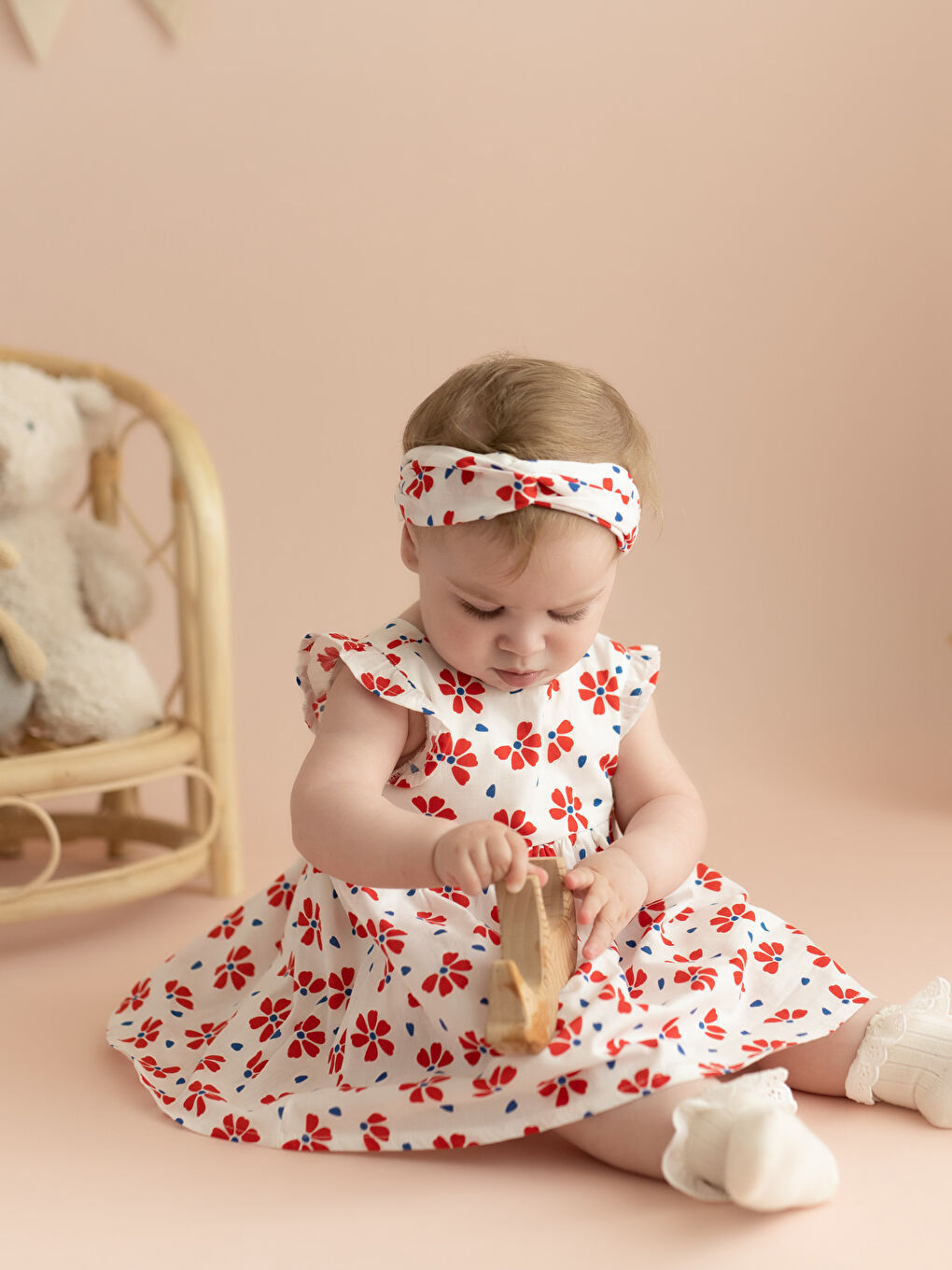 Baby Mädchen Kleid und Haarband 2-teiliges Set-4