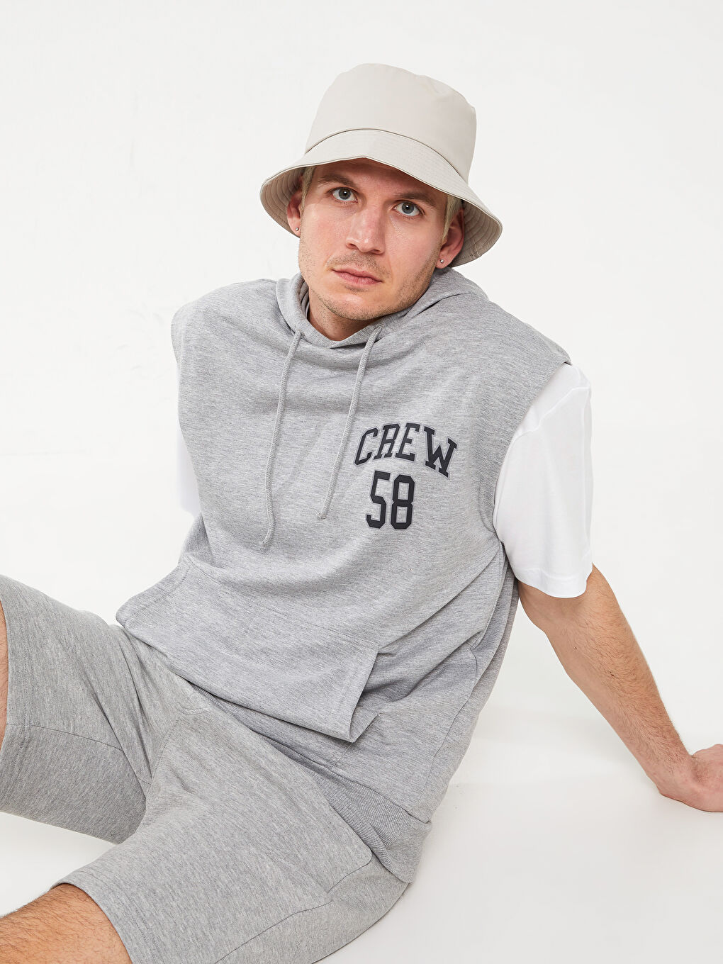 Hooded Sleeveless Printed Men's Hoodie