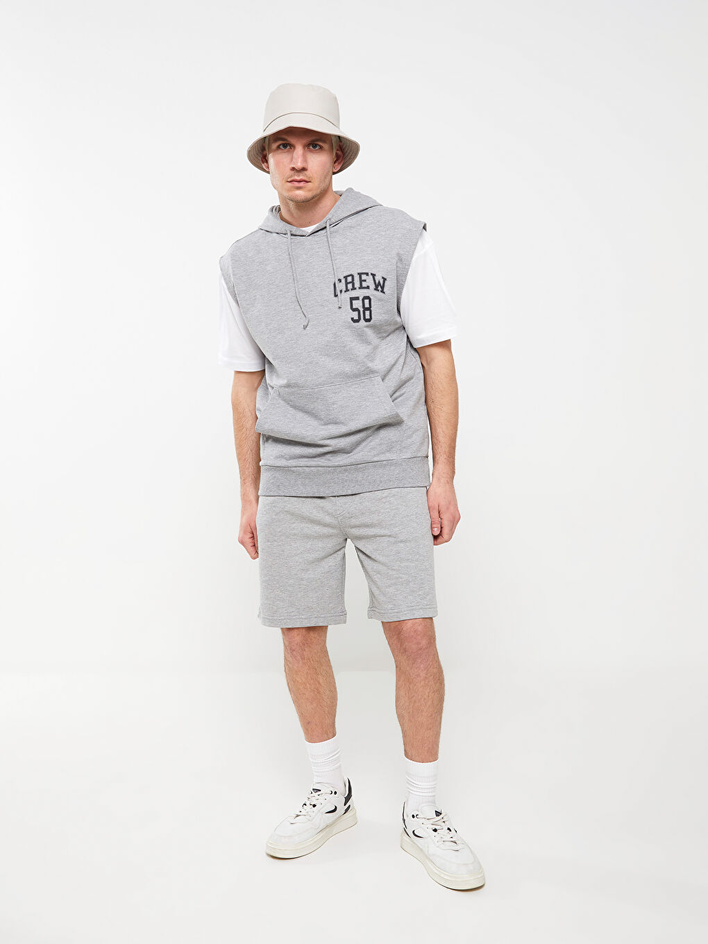 Hooded Sleeveless Printed Men's Hoodie-2