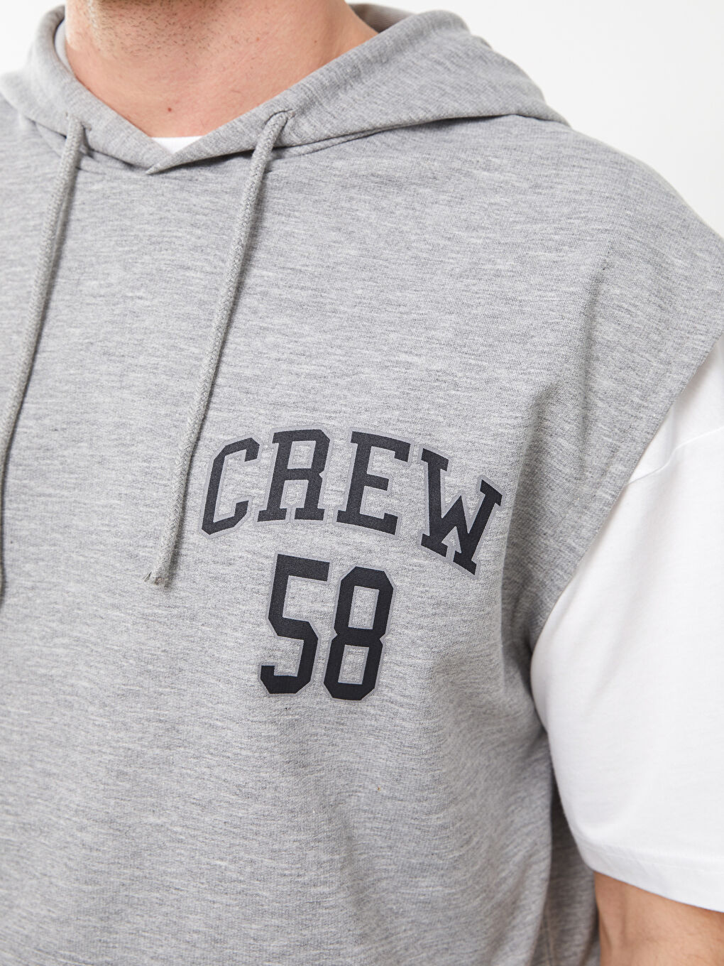 Hooded Sleeveless Printed Men's Hoodie-3