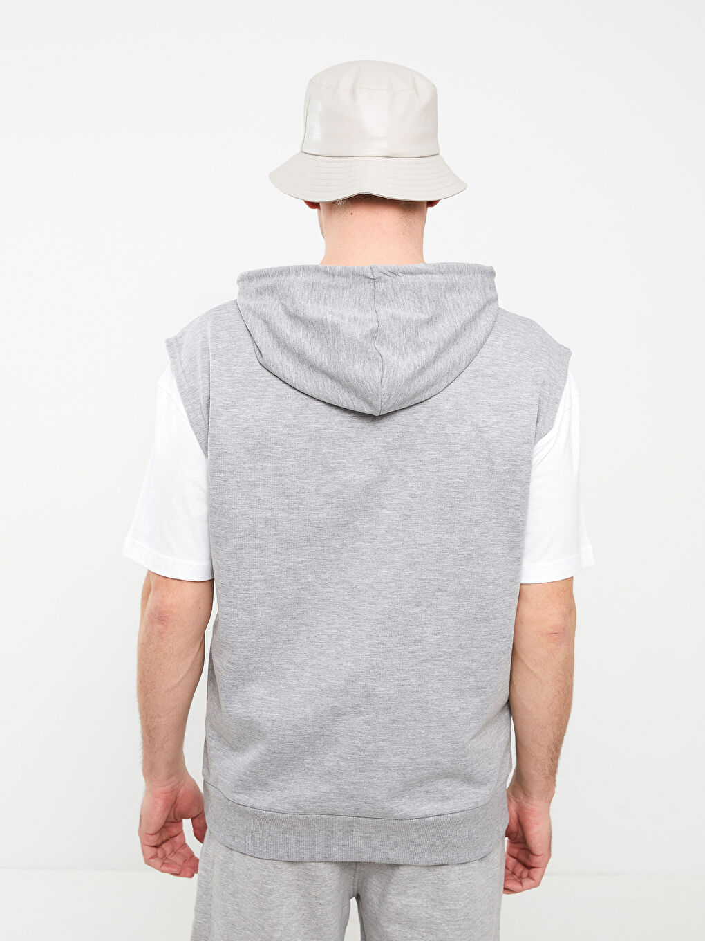 Hooded Sleeveless Printed Men's Hoodie-4