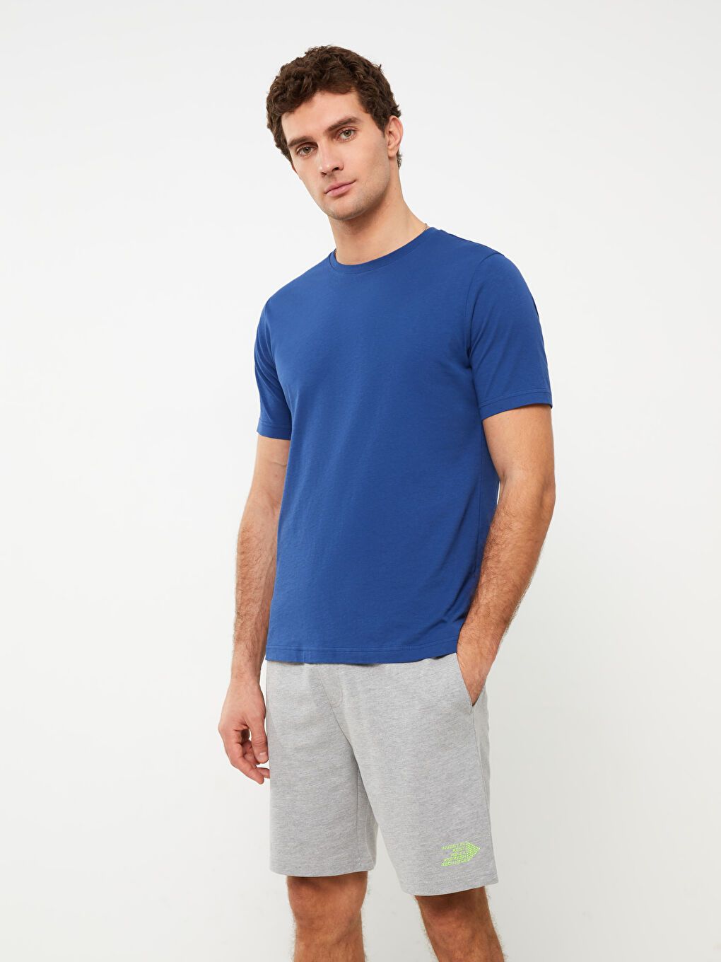 Gri Standart Kalıp Erkek Bermuda Şort-1