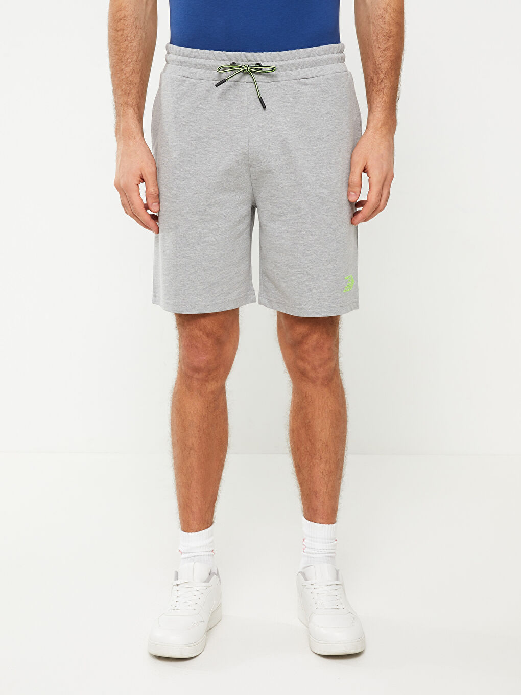 Gri Standart Kalıp Erkek Bermuda Şort-3