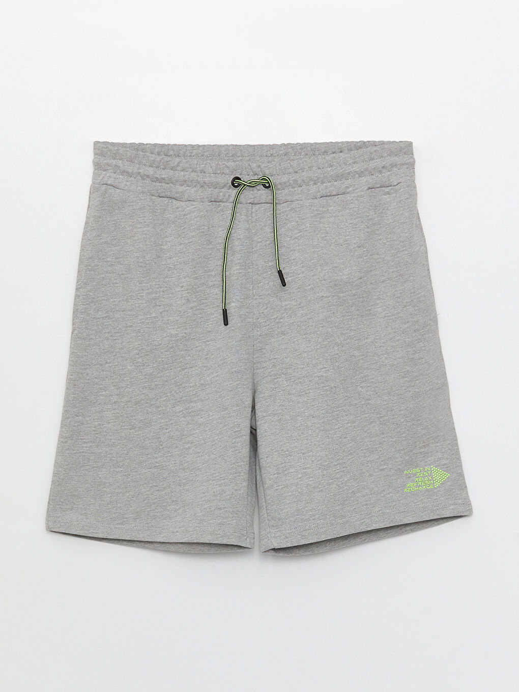 Gri Standart Kalıp Erkek Bermuda Şort-5