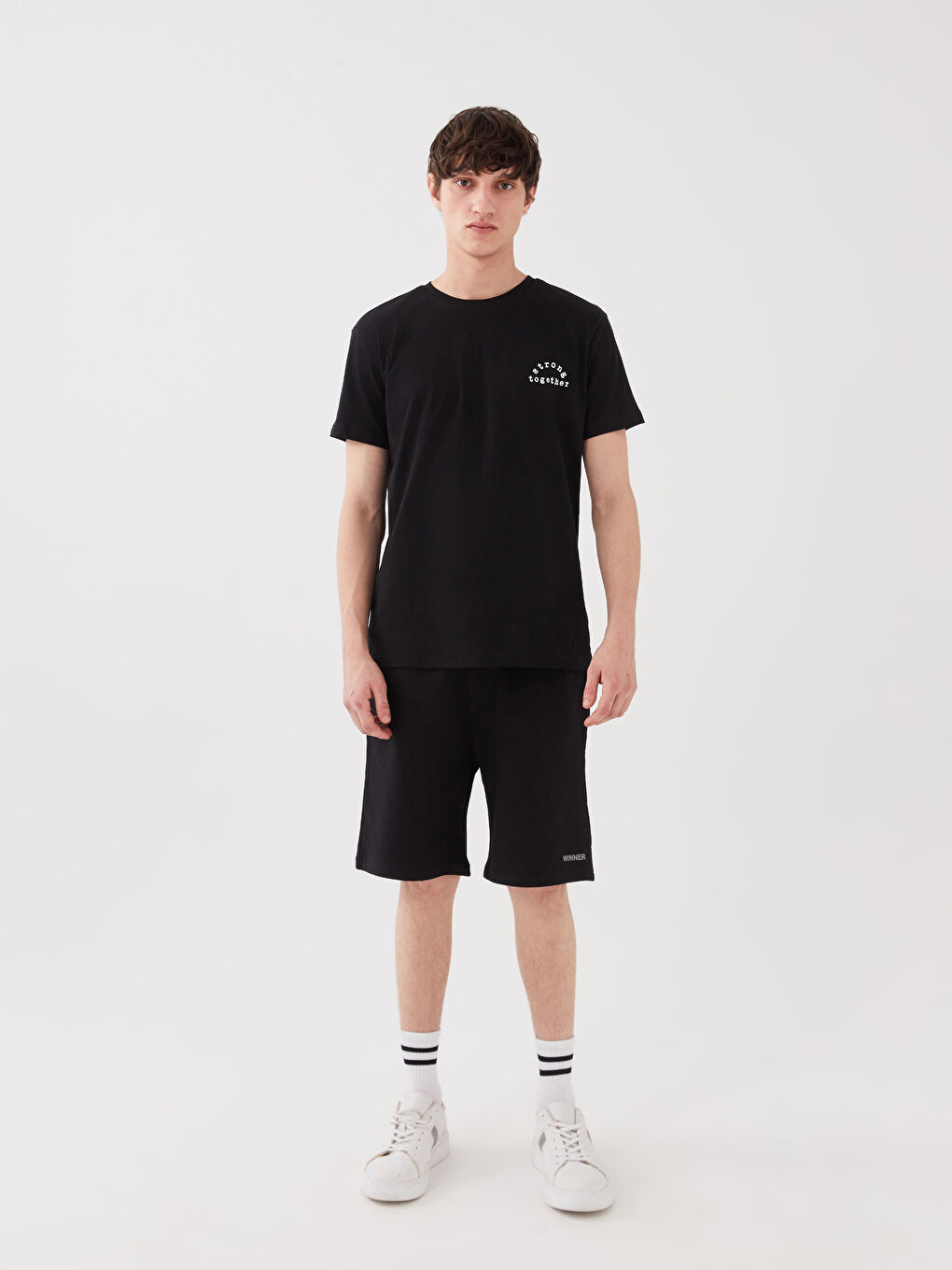 Siyah Standart Kalıp Erkek Bermuda Şort