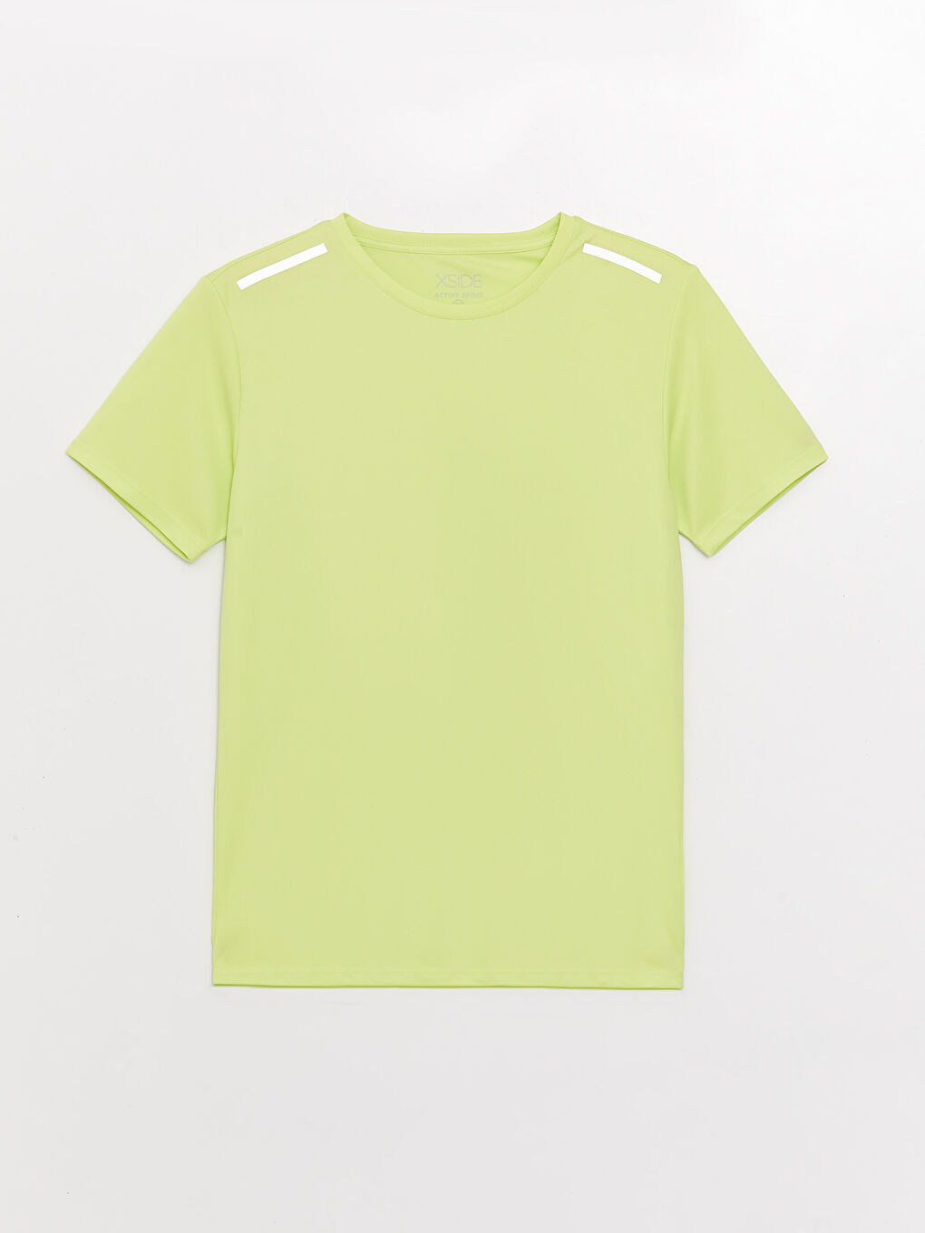 Yeşil Bisiklet Yaka Kısa Kollu Erkek Spor Tişört-5