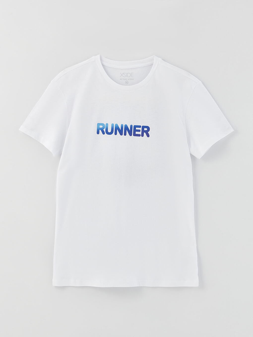 Beyaz Bisiklet Yaka Kısa Kollu Baskılı Penye Erkek Tişört-6