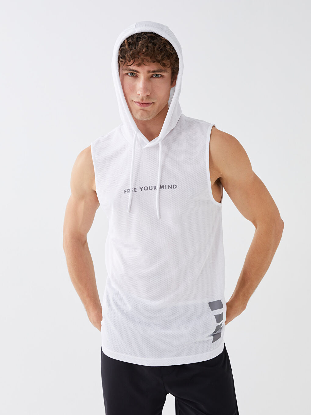 XSIDE ACTIVE Hooded Printed Men's Sleeveless T-Shirt -S3EG62Z8-KE8