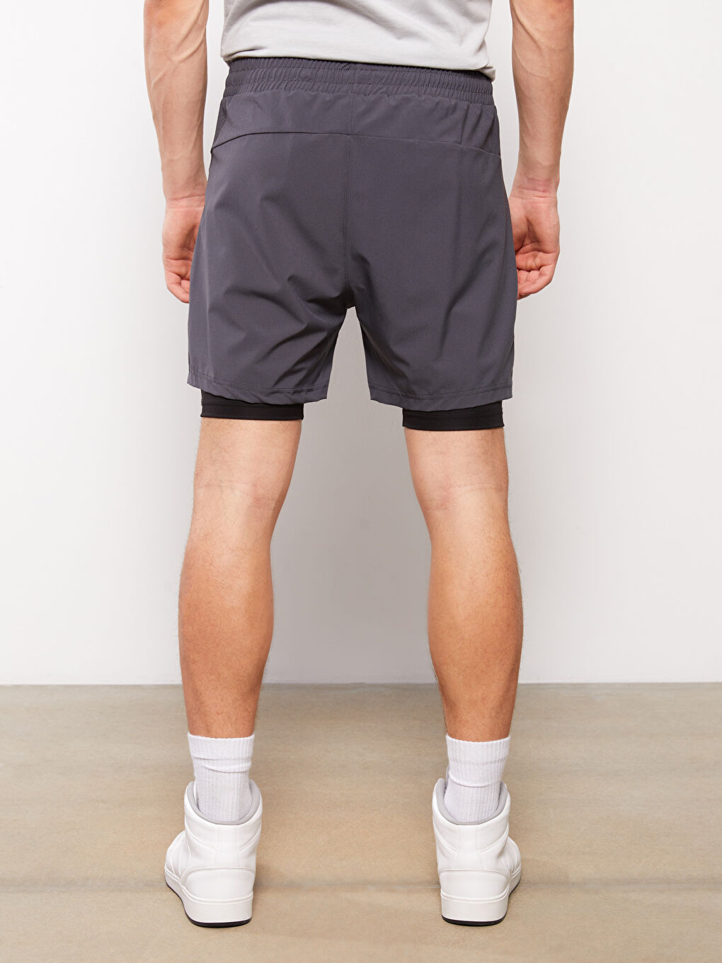 سروال قصير ضيق عادي للرجال-3