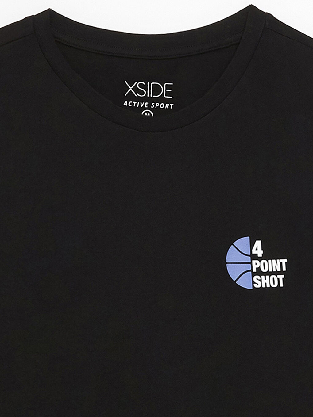 Siyah Bisiklet Yaka Kısa Kollu Baskılı Penye Erkek Tişört-7