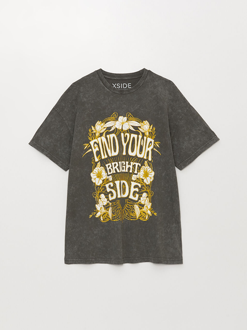 Tricou Supradimensionat cu Mânecă Scurtă și Imprimeu, Guler Rotund pentru Femei-5