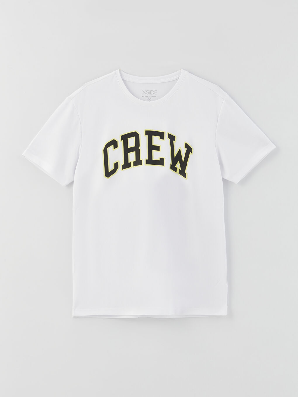 Beyaz Bisiklet Yaka Kısa Kollu Baskılı Penye Erkek Tişört-5