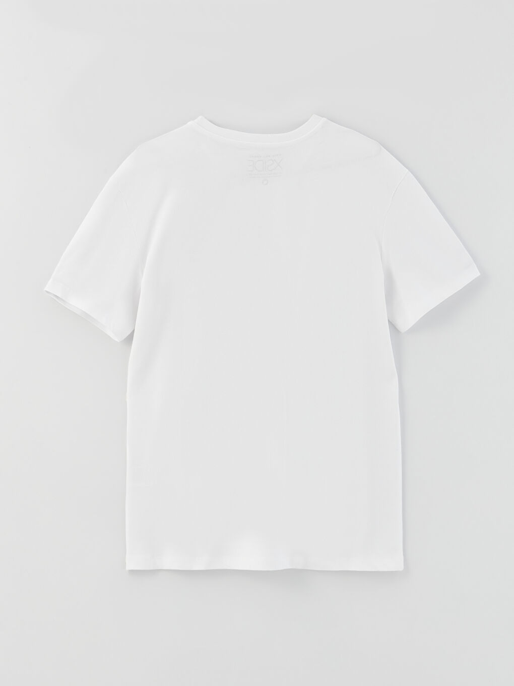 Beyaz Bisiklet Yaka Kısa Kollu Baskılı Penye Erkek Tişört-6