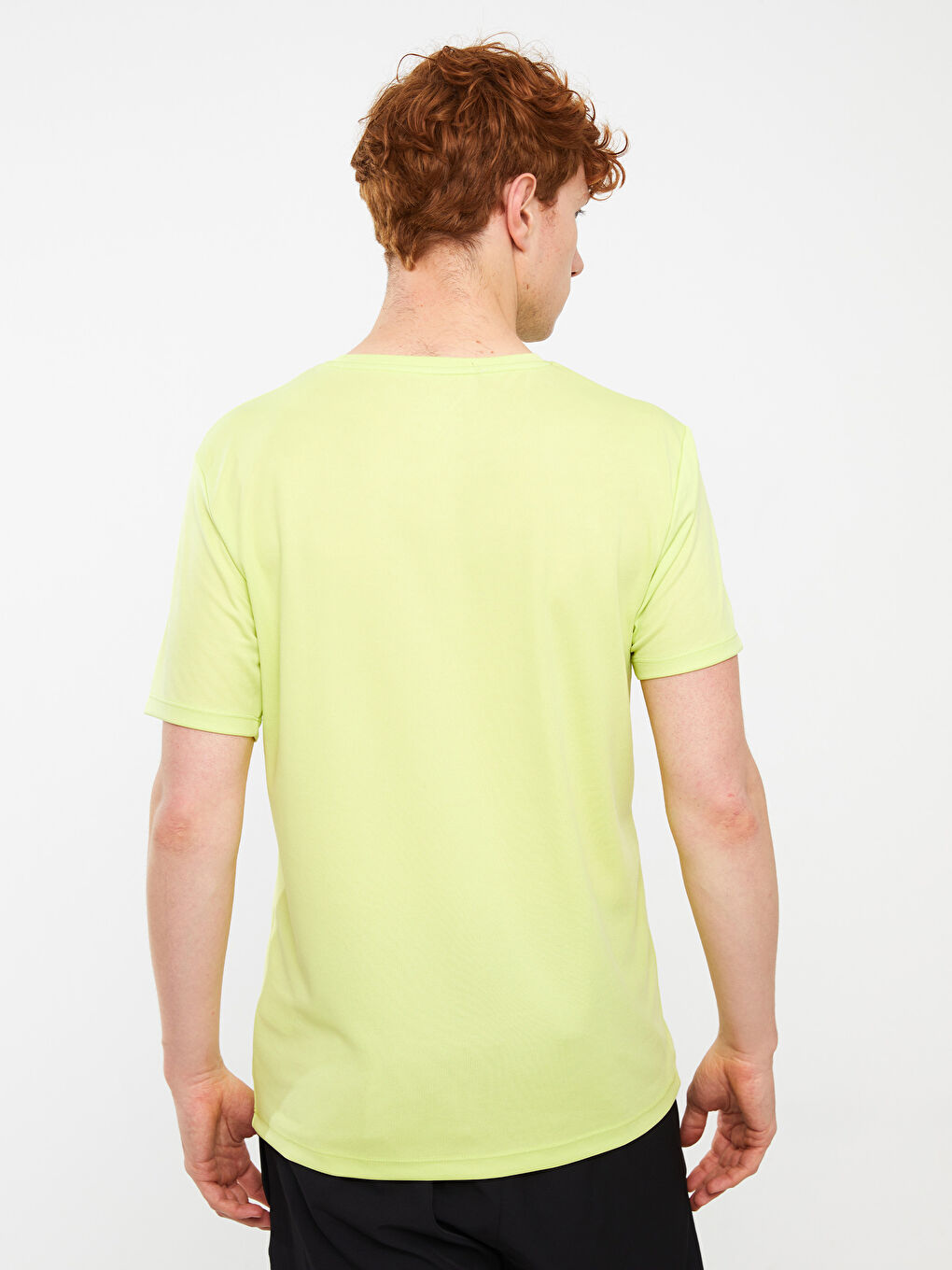 Yeşil Bisiklet Yaka Kısa Kollu Baskılı Erkek Tişört-4