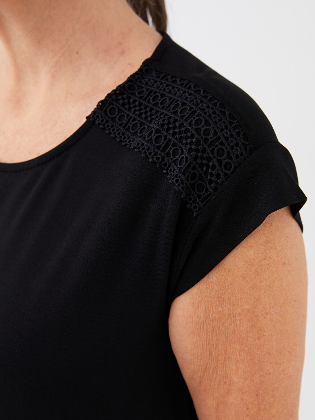 Rochie pentru Femei cu Guler Rotund, Croială Dreaptă, Mânecă Scurtă, Croiala A-3