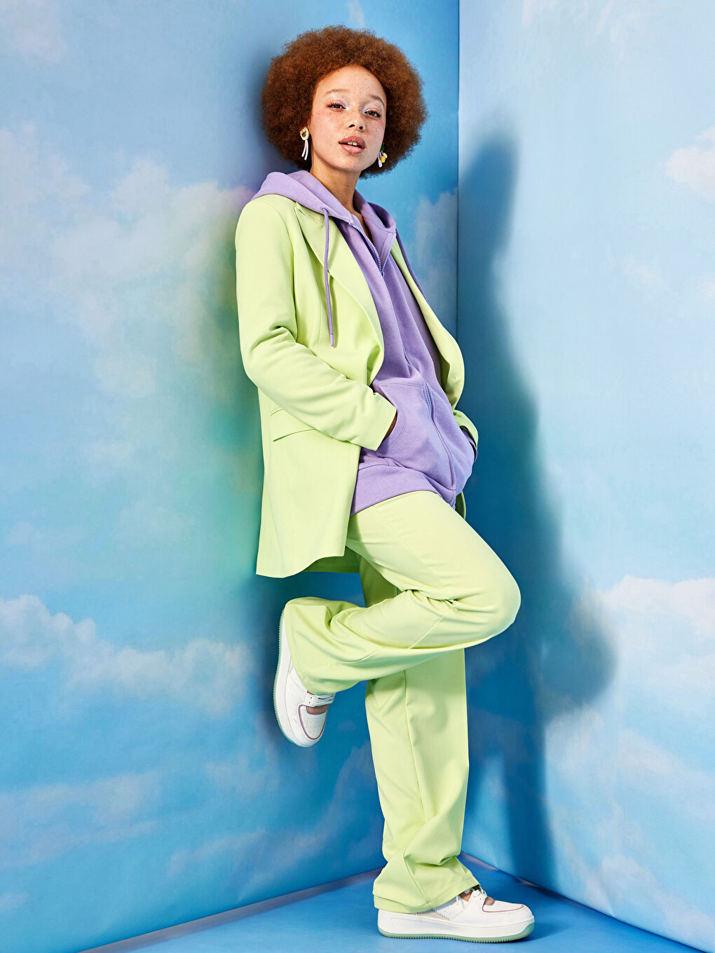 әйелдерге арналған стандартты пішім өрнексіз креп мата шалбар