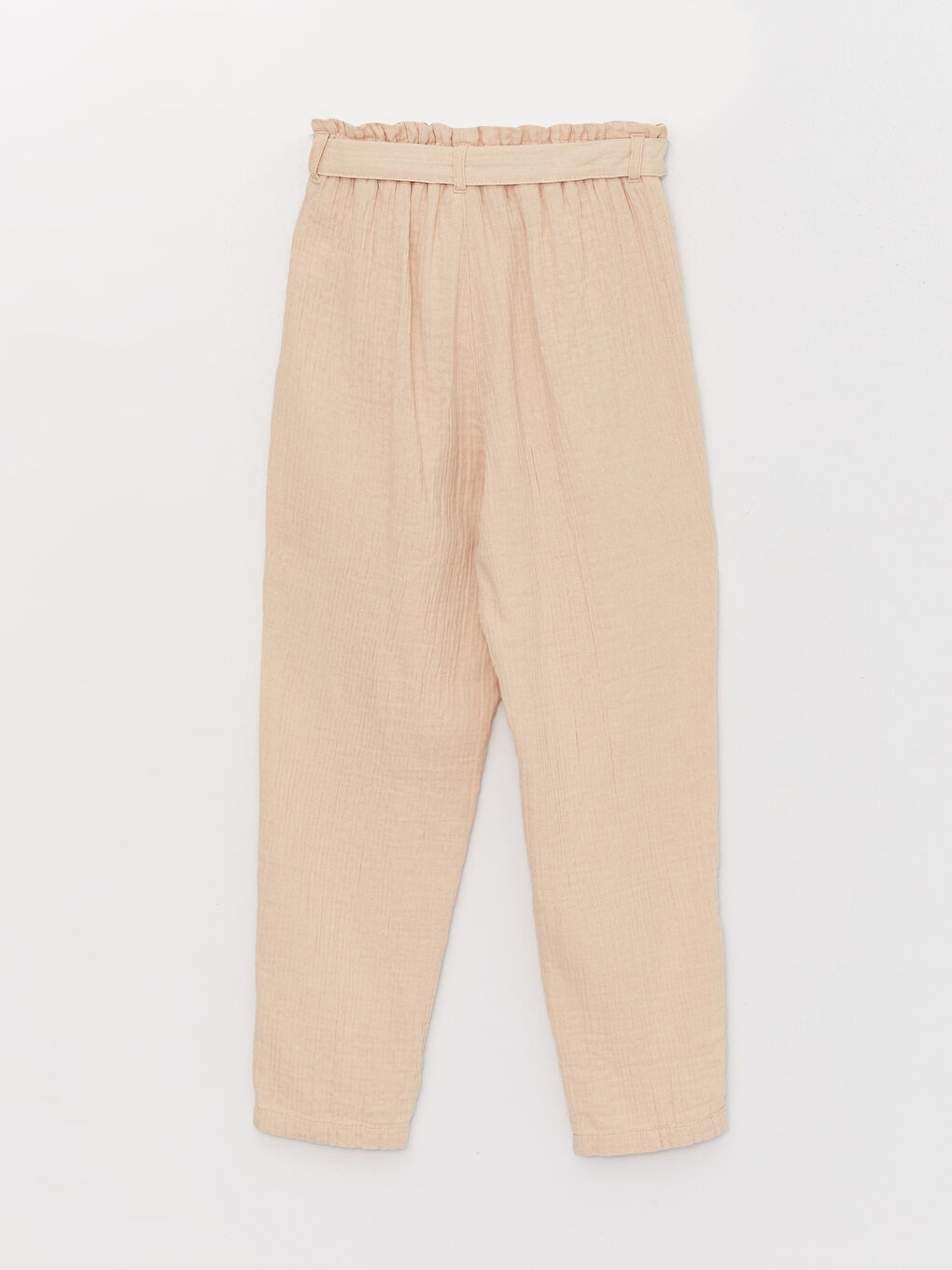Bej Beli Lastikli Kız Çocuk Pantolon-1