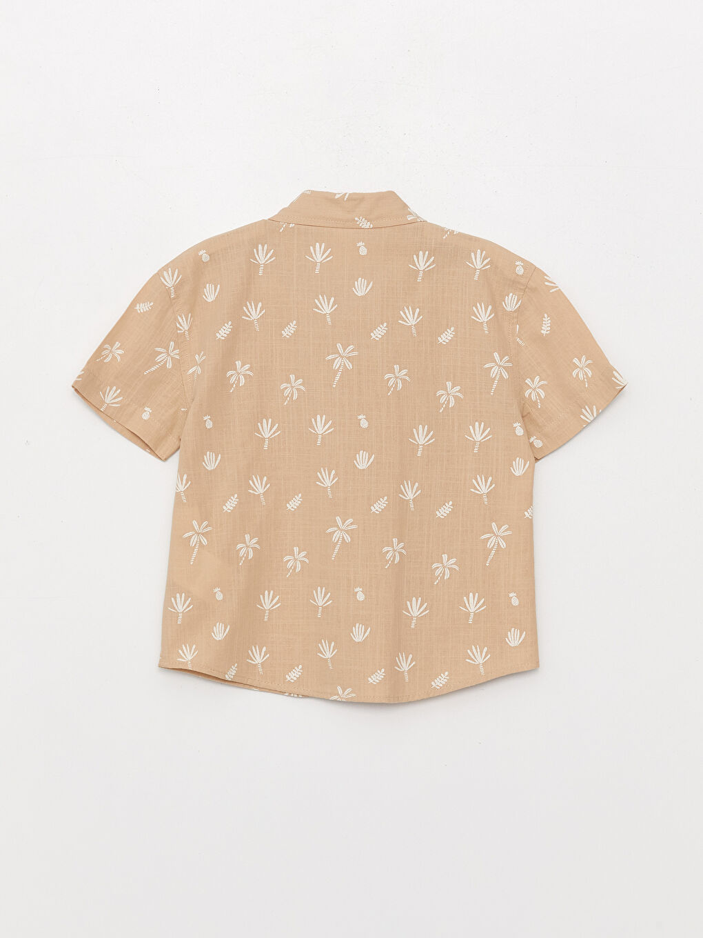 Рубашка для малыша мальчика с воротником-стойкой, коротким рукавом и принтом-1