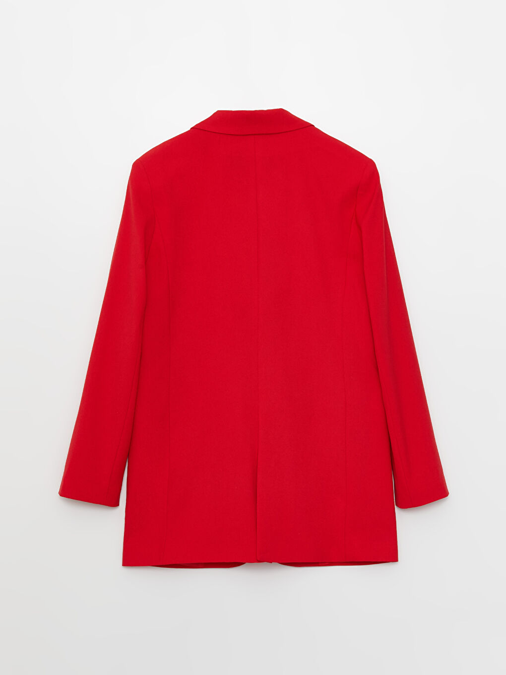 Kırmızı Düz Uzun Kollu Kadın Blazer Ceket-6